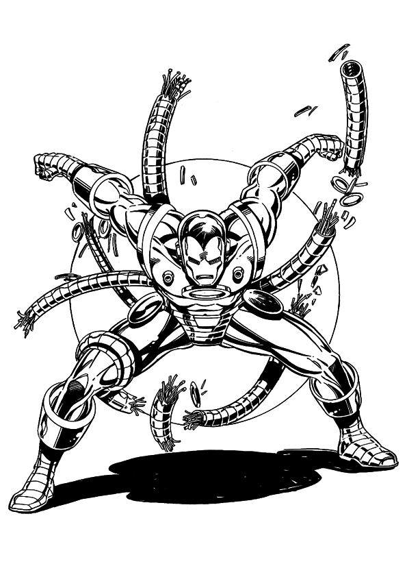 Plansa de colorat cu Iron Man 1 1